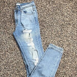 KanCan Light Blue Distressed Skinny Denim Jeans Size 28 | GUC